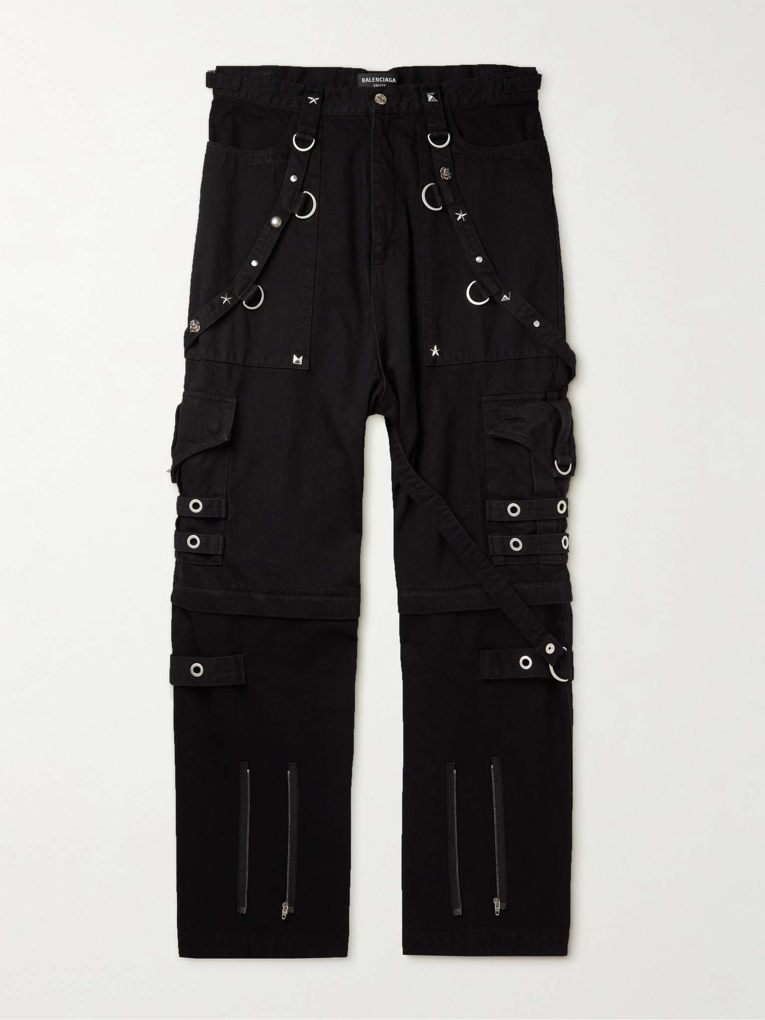 Raver Wide-Leg Convertible Studded Jeans - 1