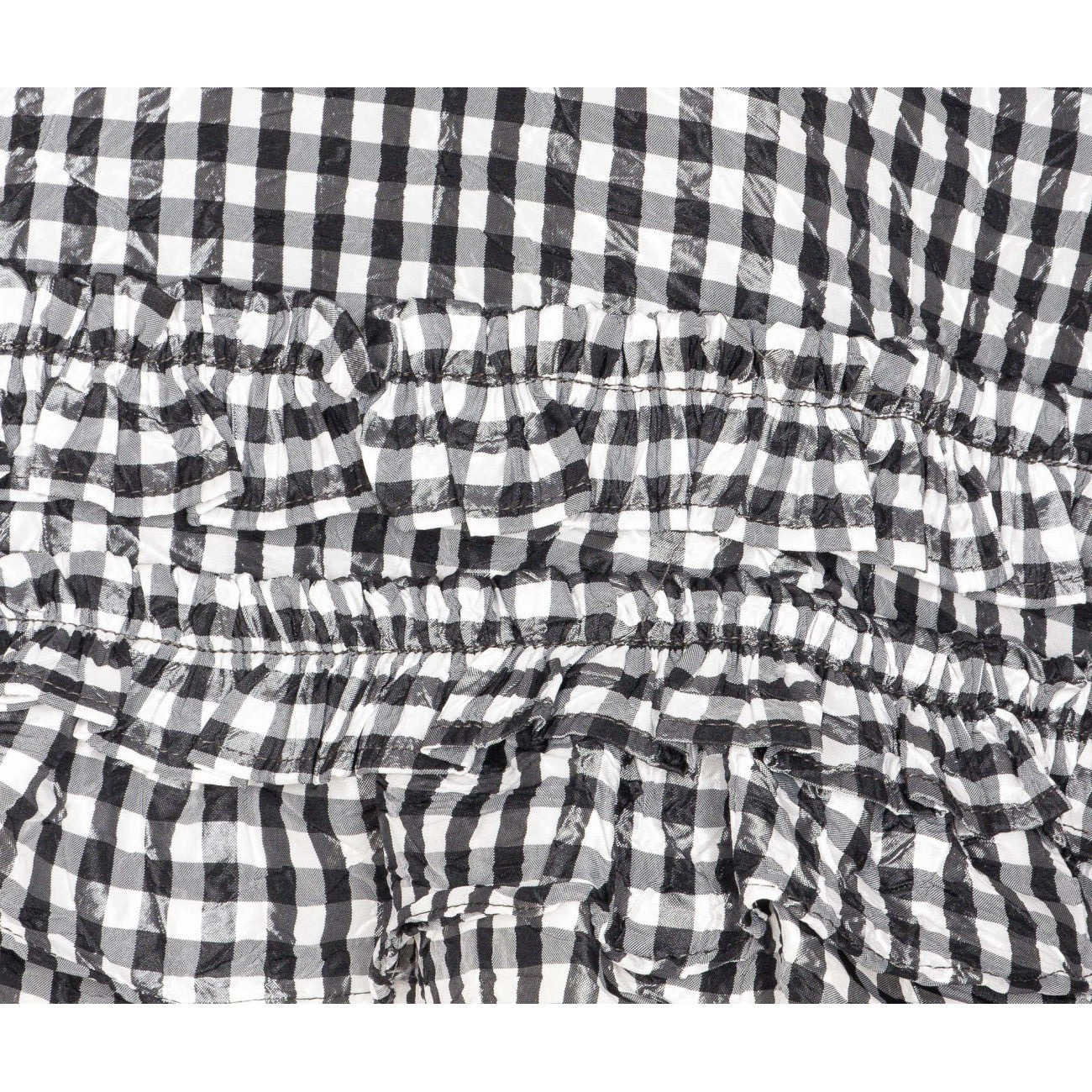 Ganni Women Crinkled Check Frill Top - 3