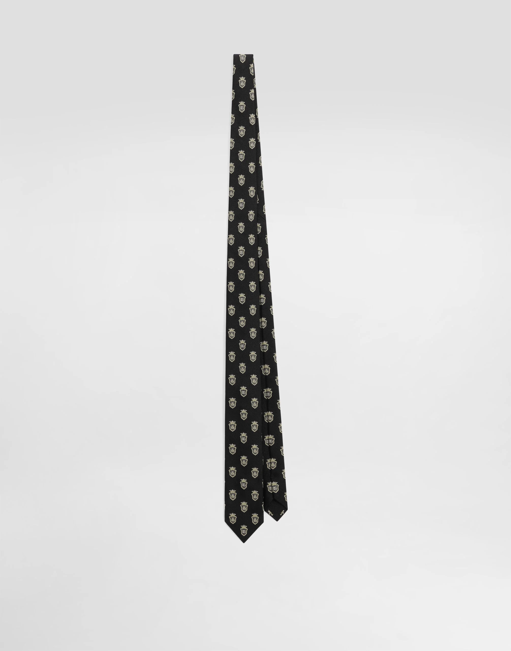 Jacquard tie with heraldic shields - 1