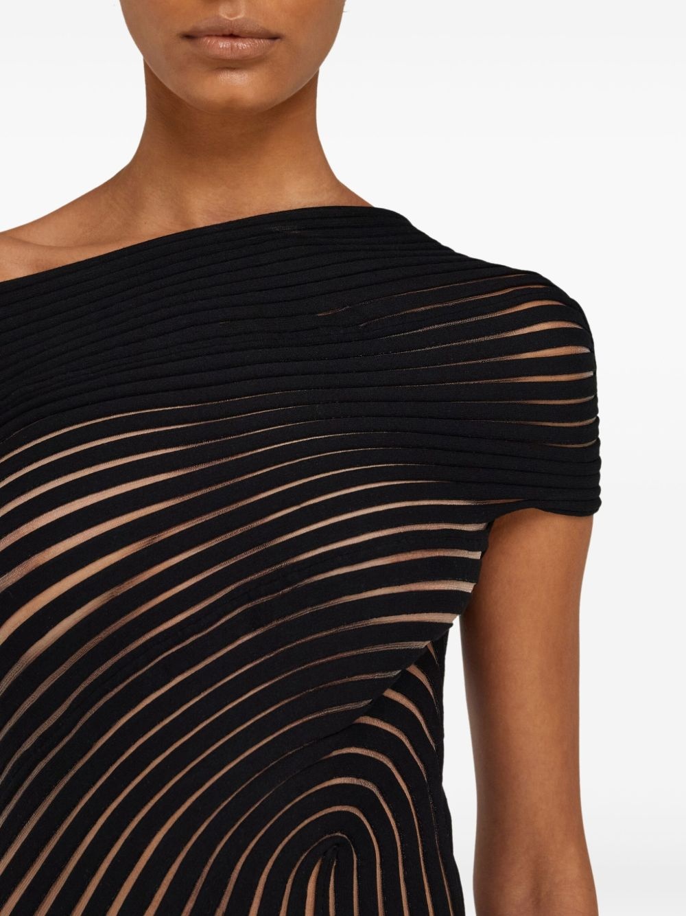 draped asymmetric midi dress - 4