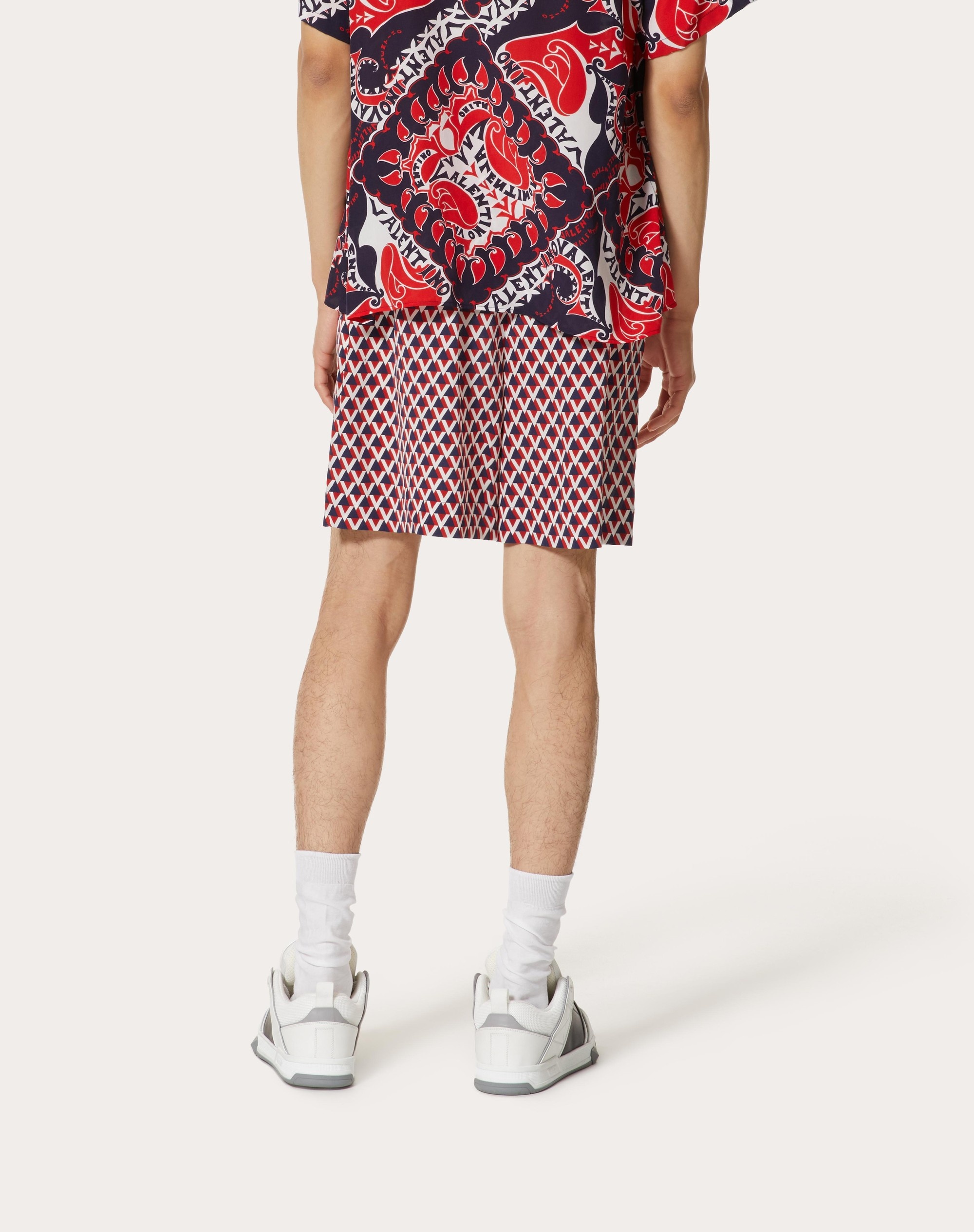 VEEHIVE PRINT SILK BERMUDA SHORTS - 4