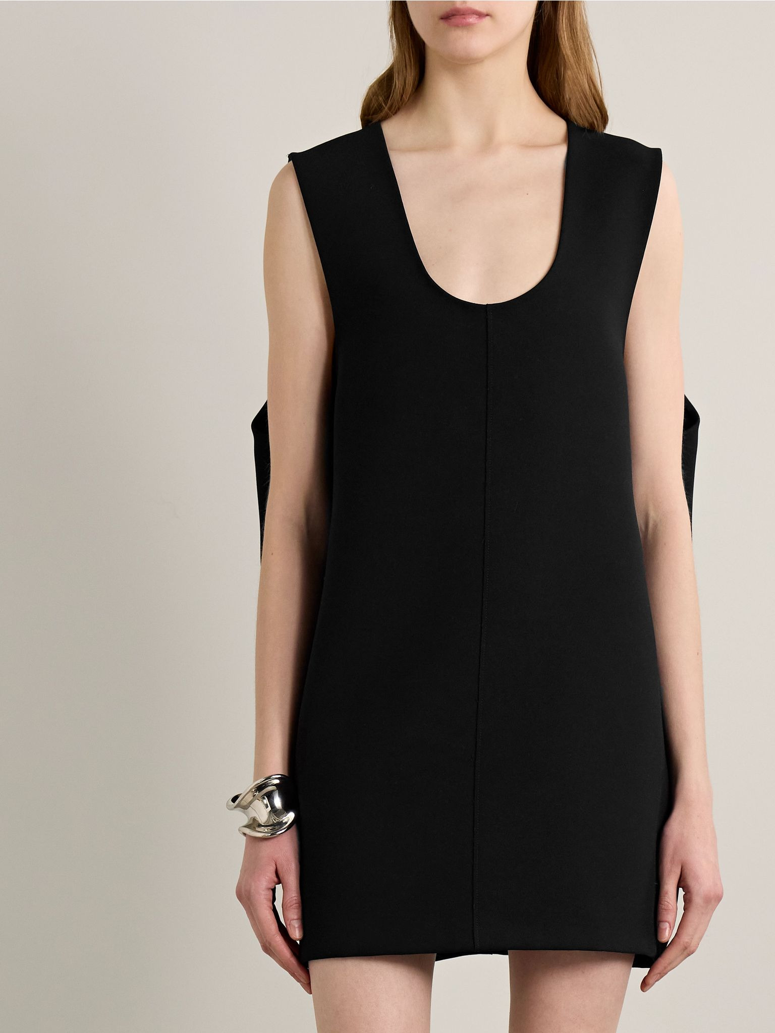 Nyona oversized crepe mini dress Black - 3