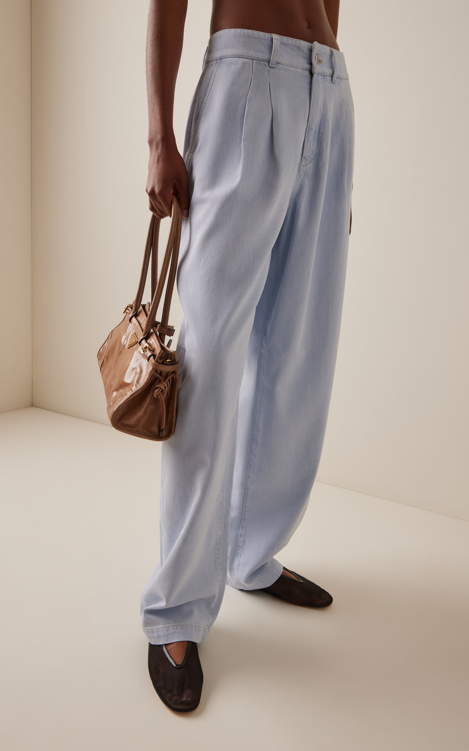 High-Rise Tapered Pants light wash - 3