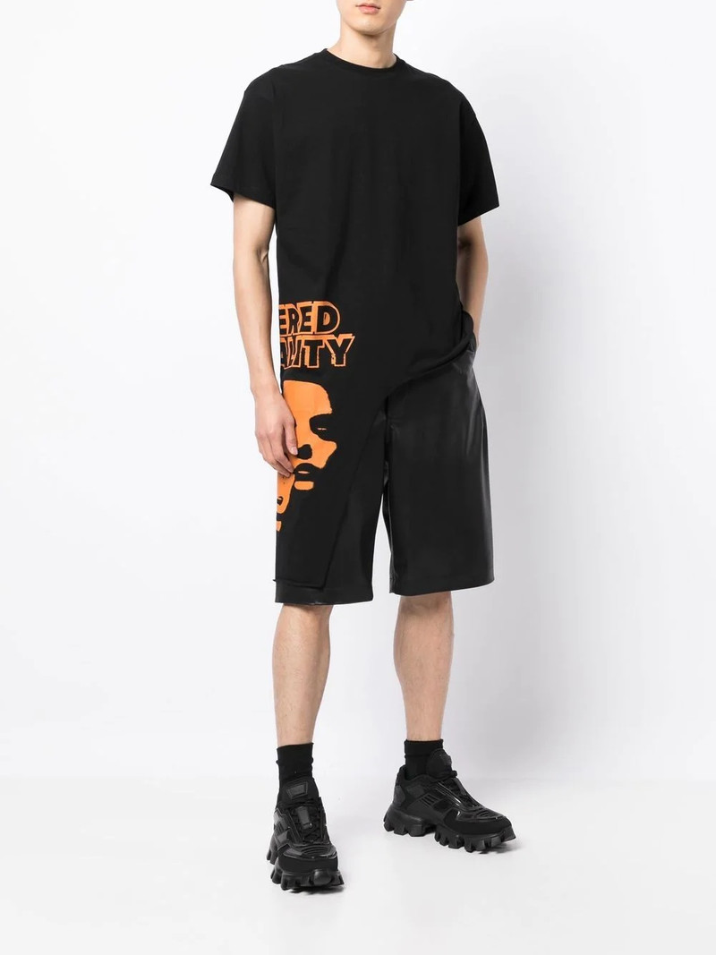 Raf Simons graphic-print asymmetric T-shirt outlook