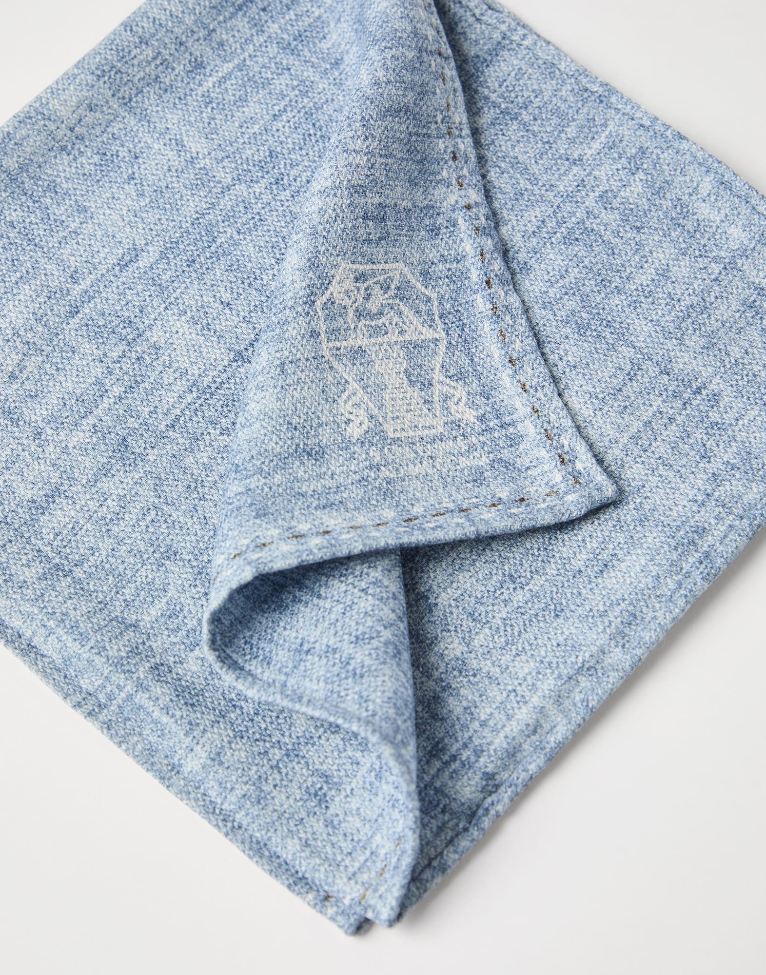 Silk pocket square with printed logo - 2