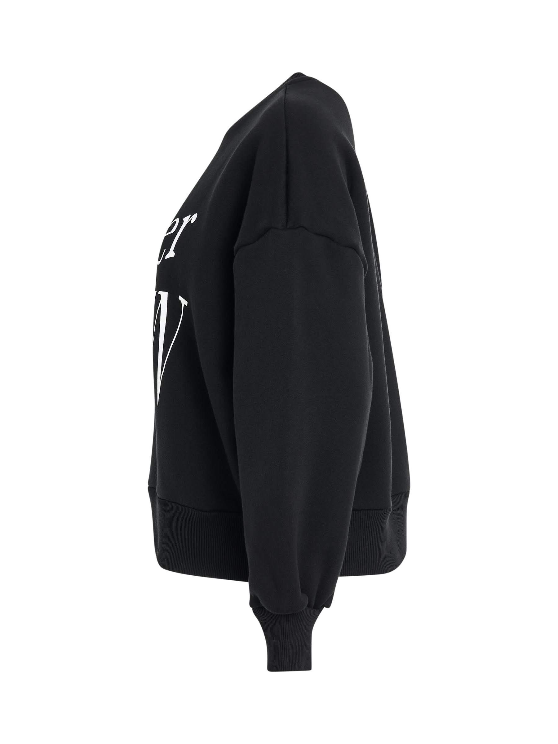 Warped Print Sweatshirt in Black - 3