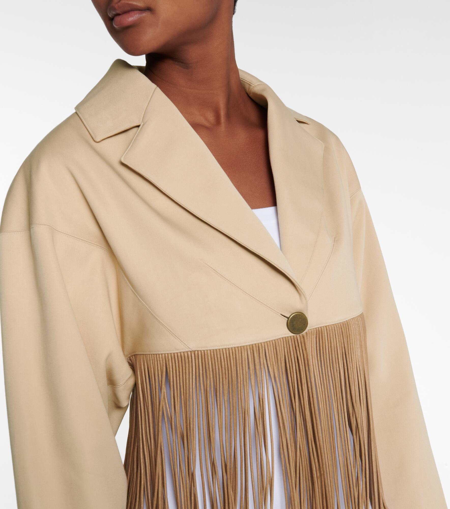 Fringed cotton blazer - 4