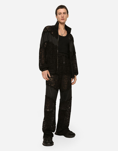 Dolce & Gabbana Cordonetto lace and jersey jogging pants outlook
