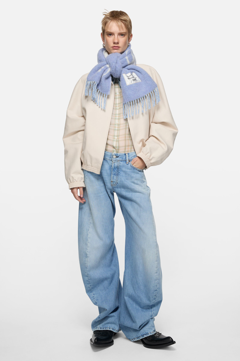 Acne Studios Wool scarf - Dusty blue/white outlook