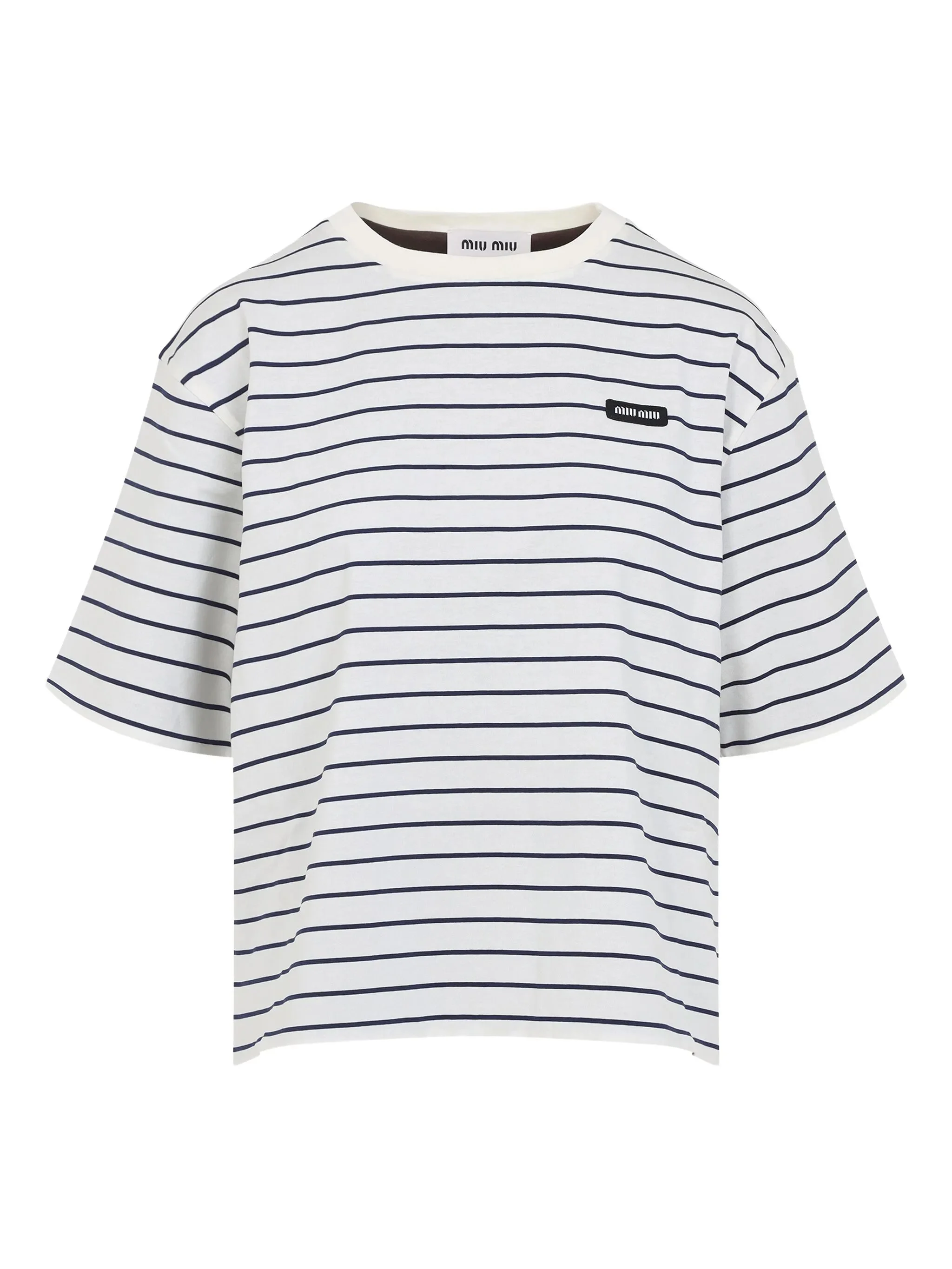 striped logo T-shirt - 1