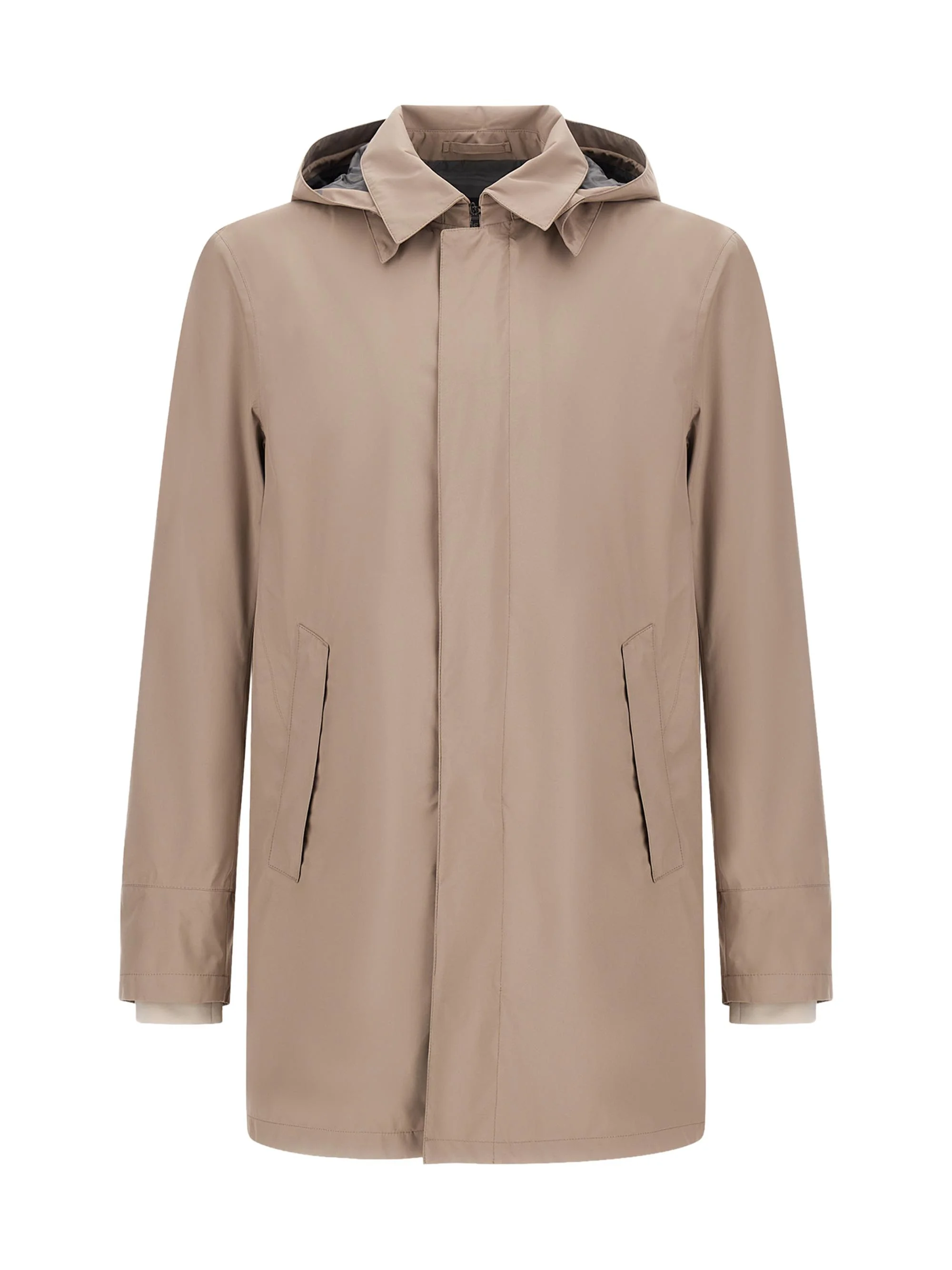Men's 2Layer City Hooded Trench Coat - Taupe - 1