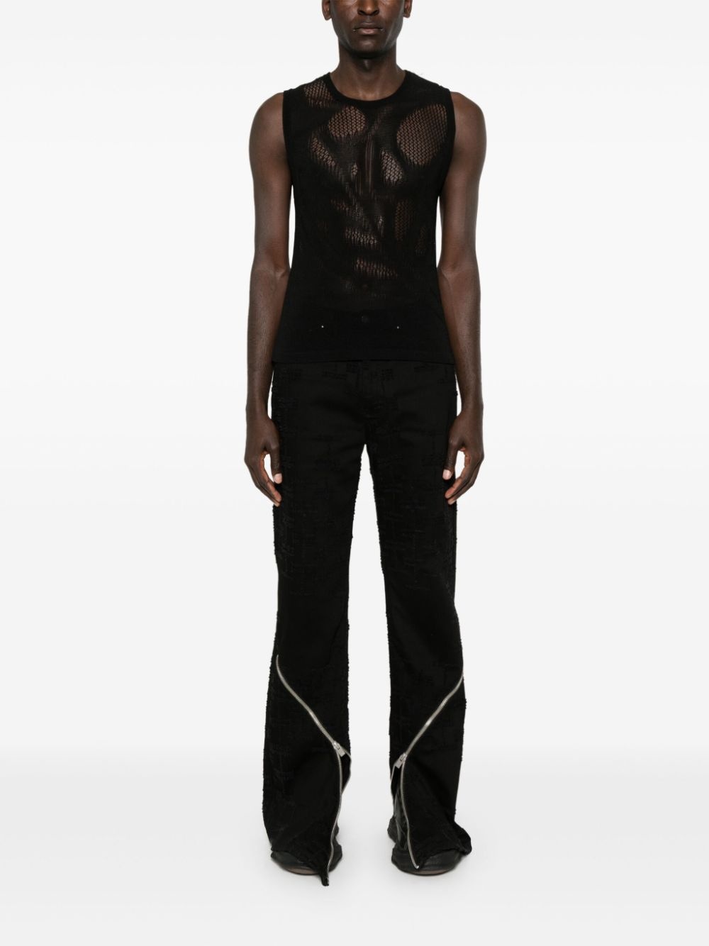 distressed-effect cotton jeans - 2
