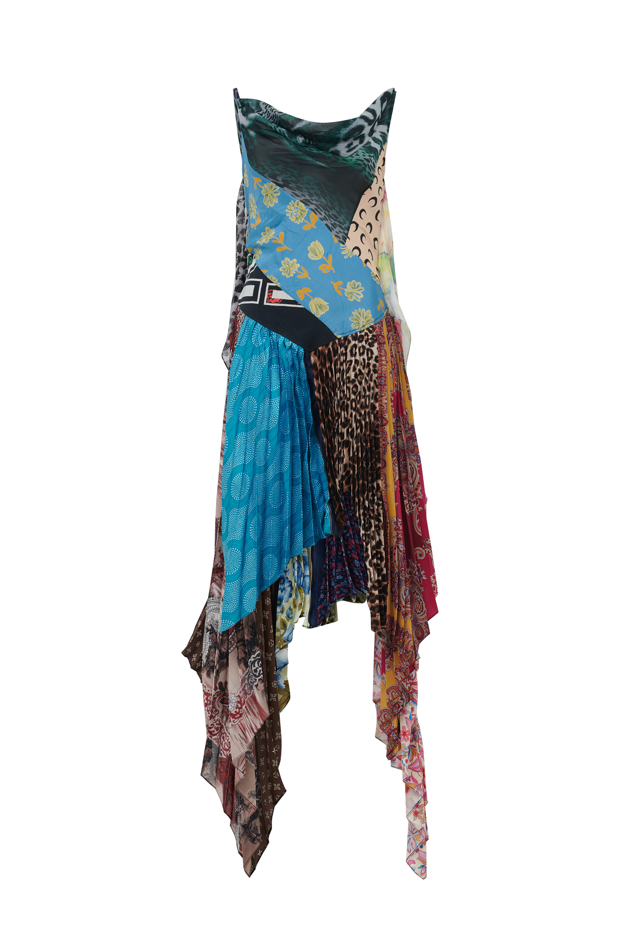 Regenerated Silk Scarves Strap Dress - 1