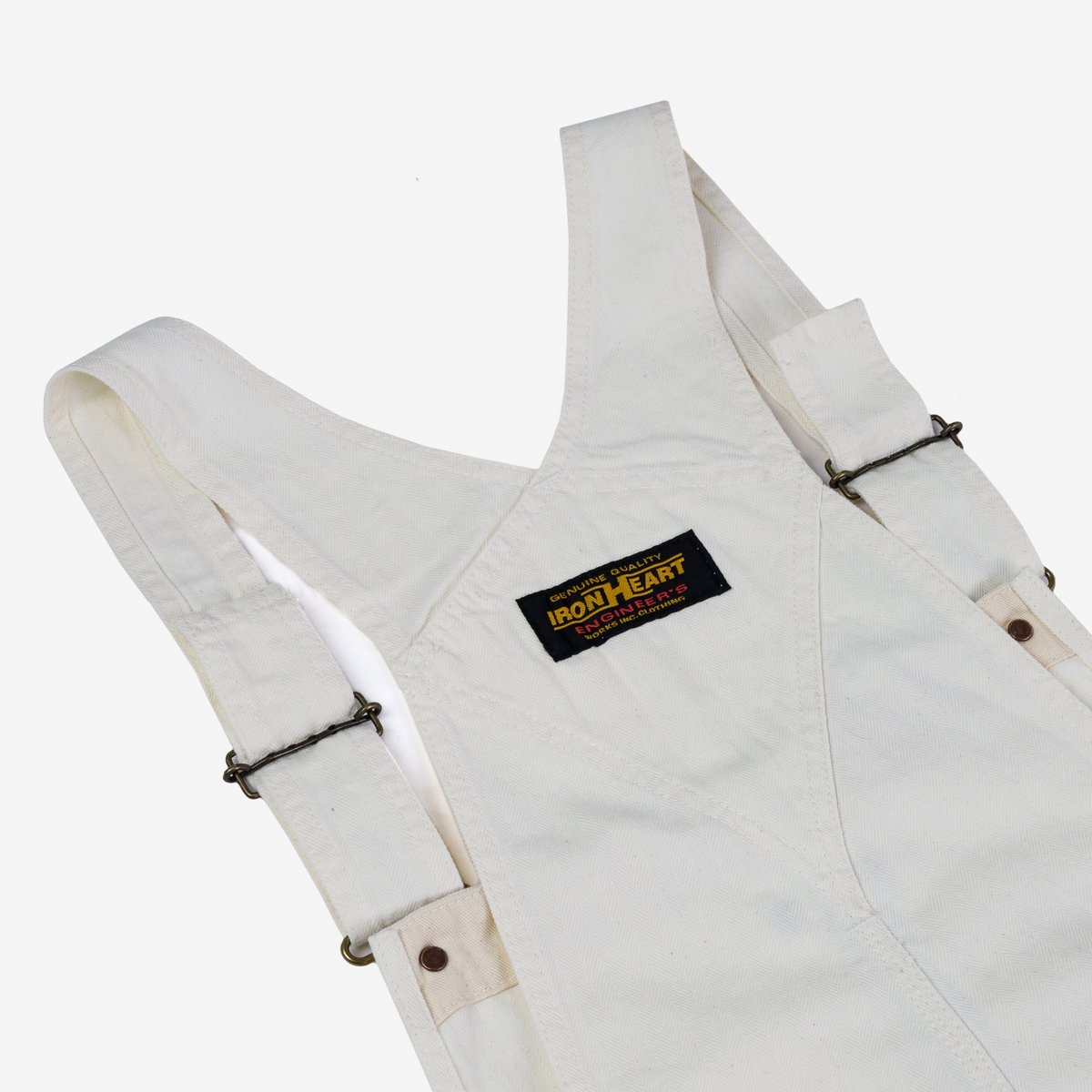 10.5oz Herringbone Double Knee Overalls - White - 17