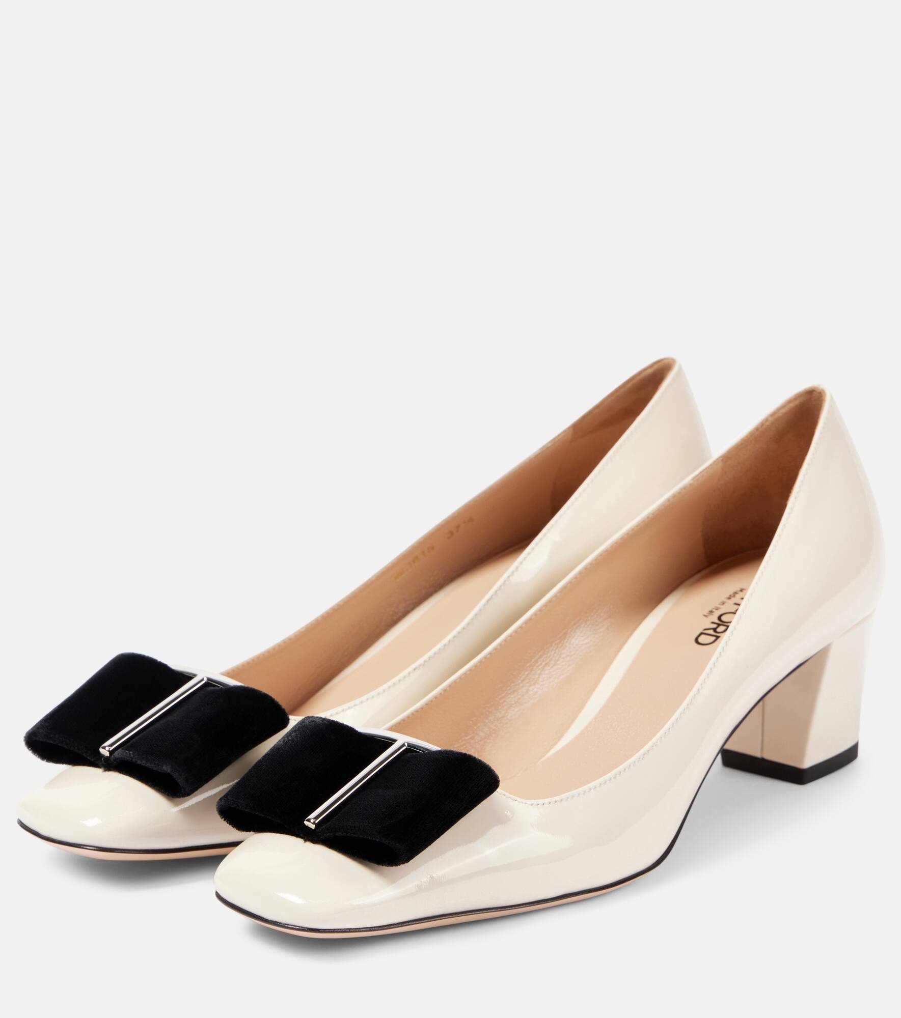 Audrey 55 bow-detail patent leather pumps - 4