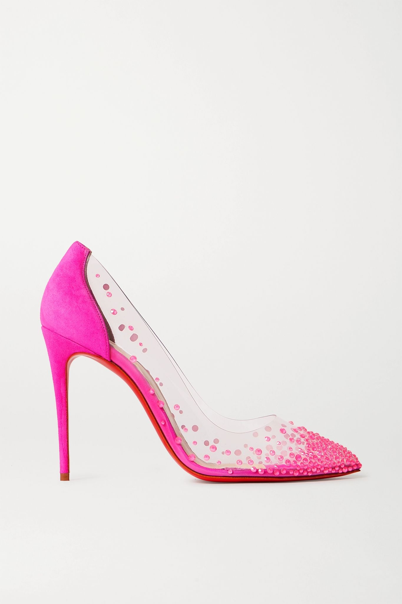 Degrastrass 105 Swarovski crystal-embellished PVC and suede pumps - 1