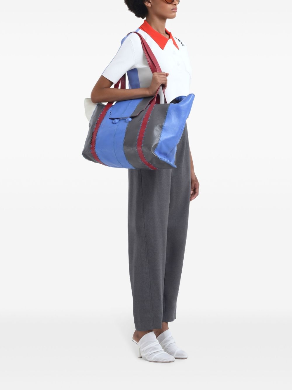colour-block polo top - 2