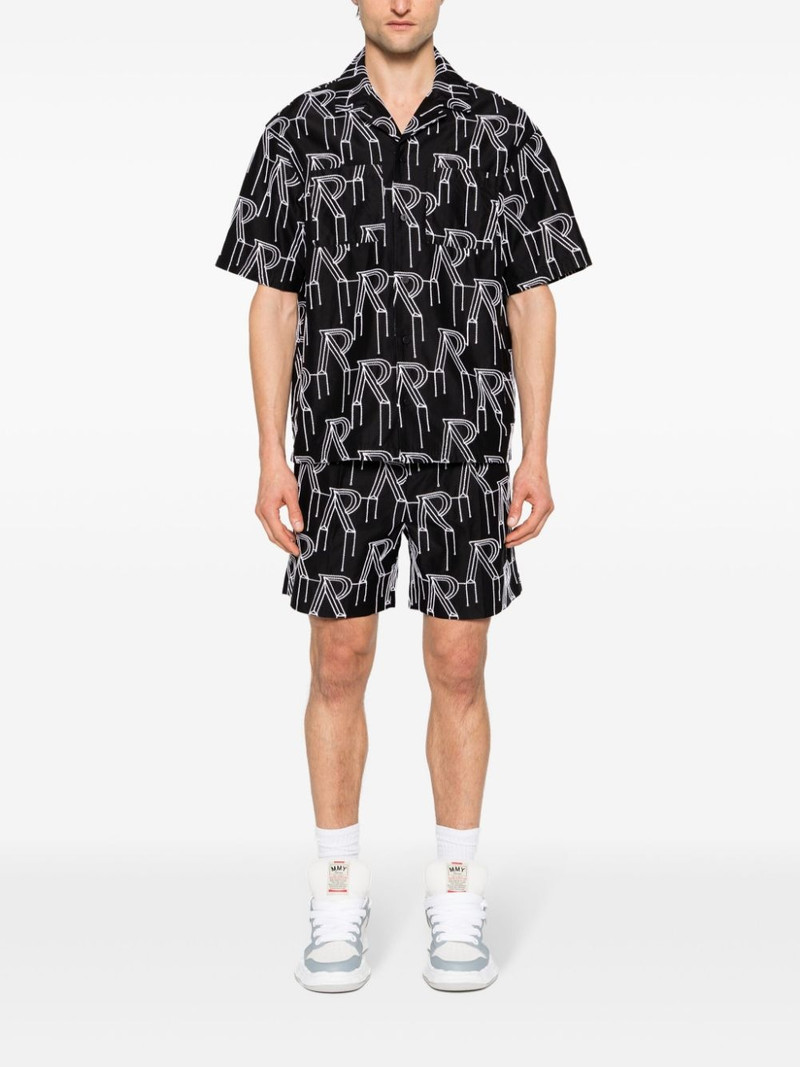 REPRESENT Initial-embroidered cotton overshirt outlook