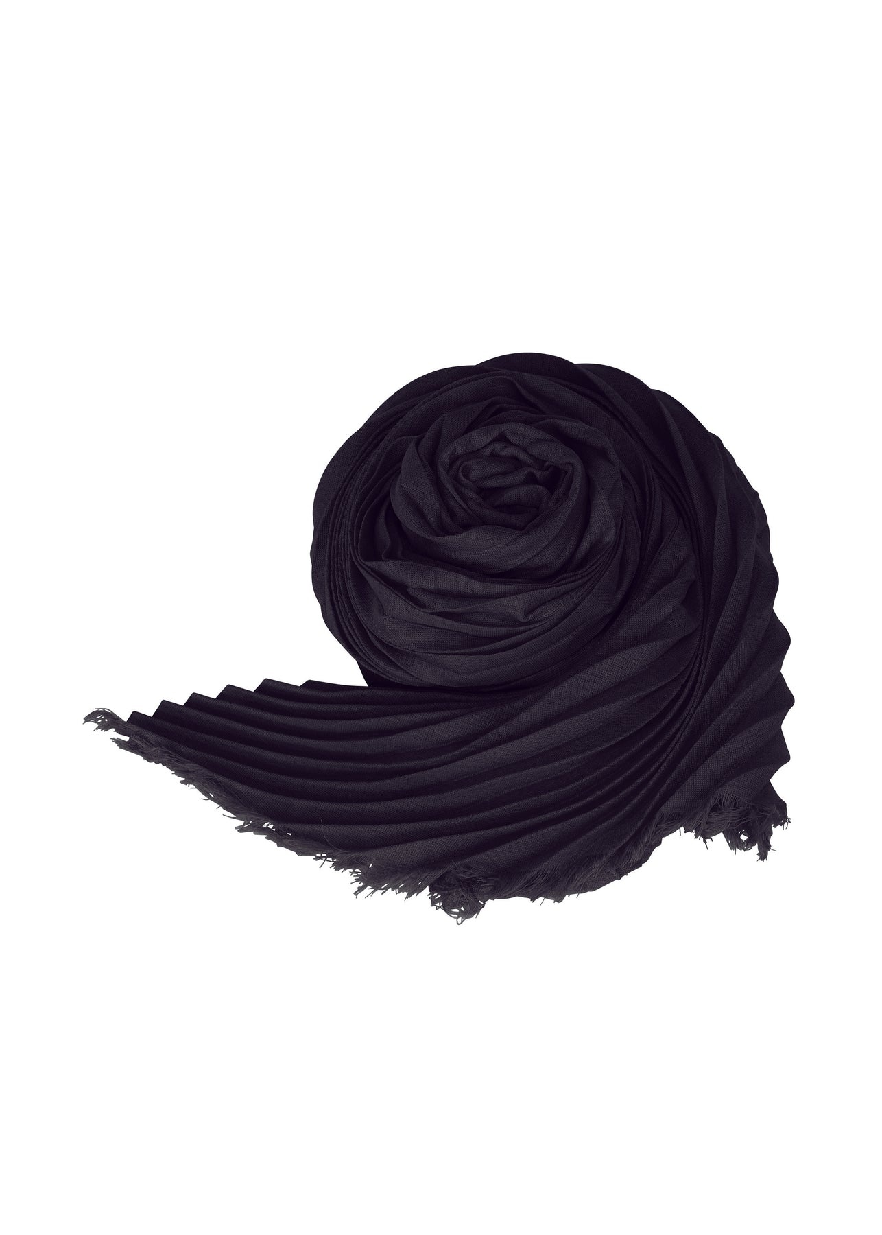 SILK WOOL PLEATS STOLE - 1