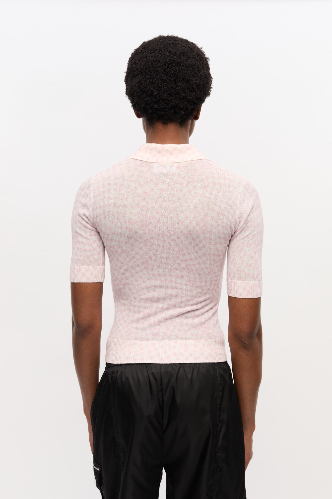 PINK SHEER COTTON PRINTED POLO SHIRT - 6