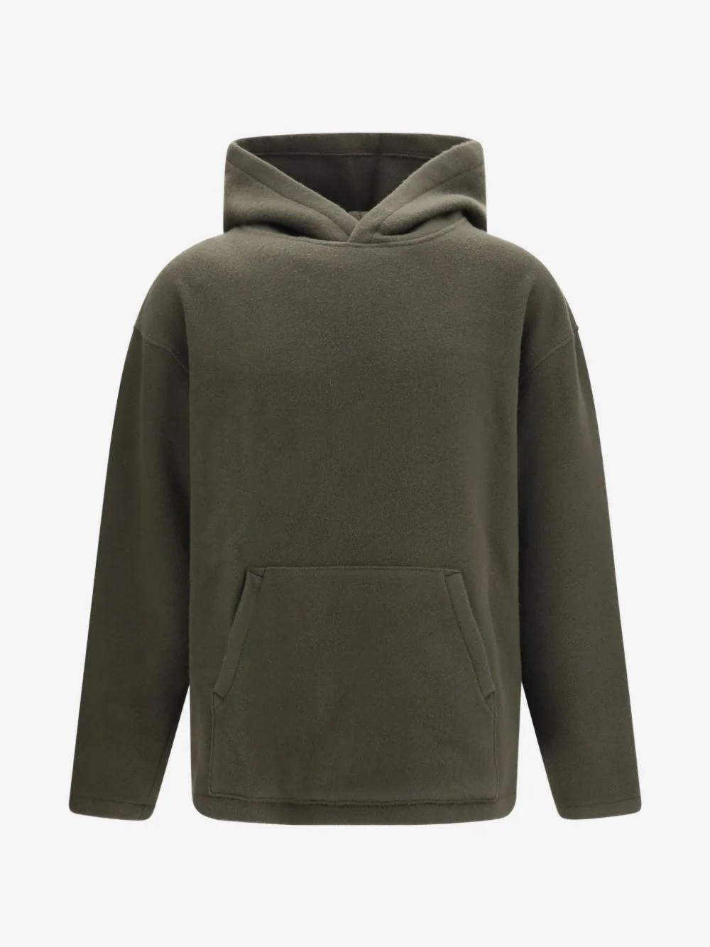 fleece-texture pouch-pocket hoodie - 1