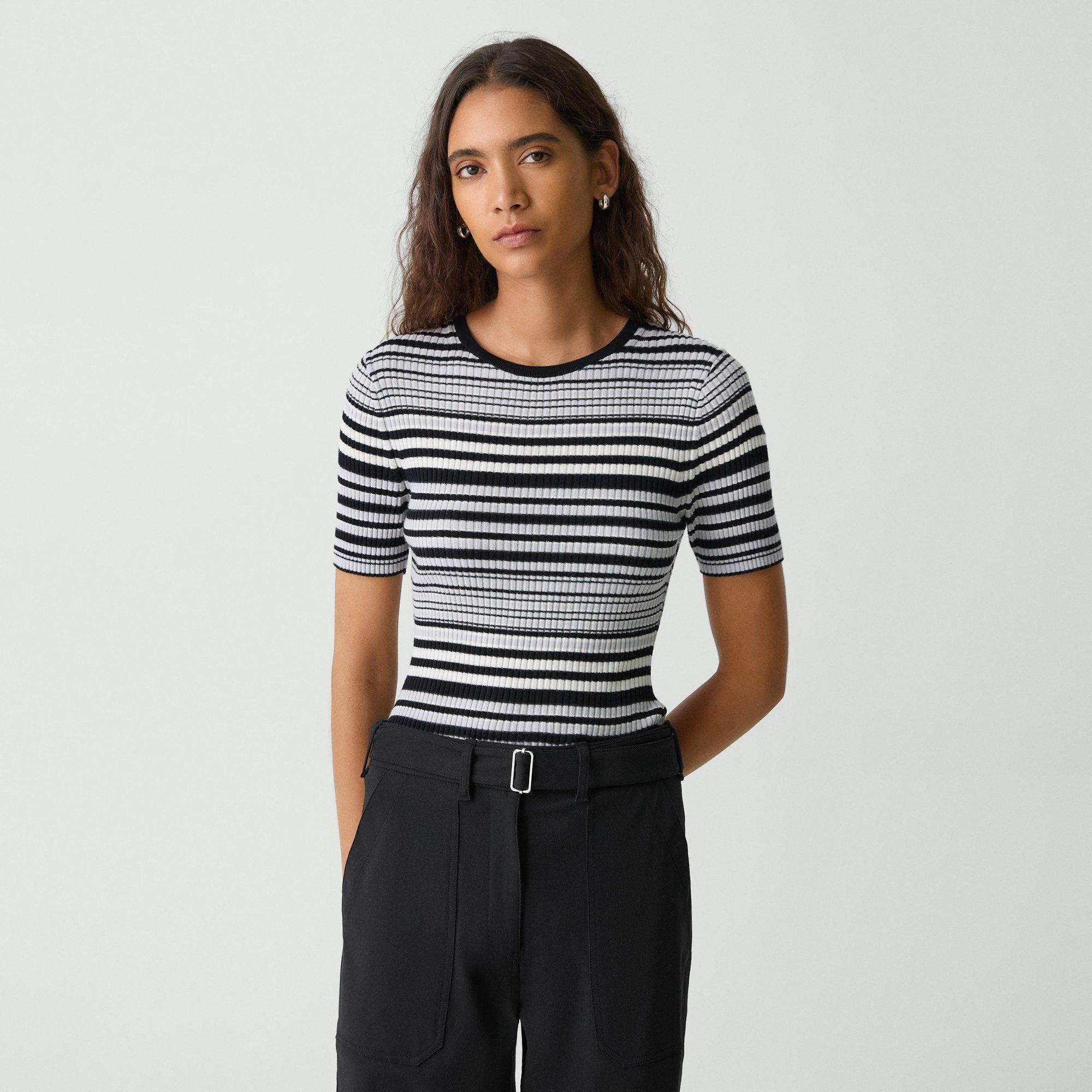 Ribbed Short-Sleeve Sweater in Regal Wool - 2