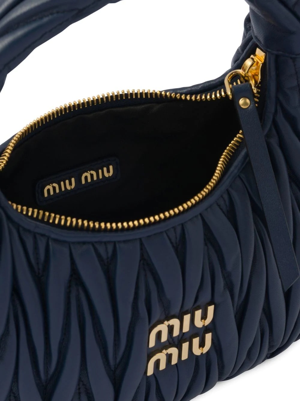 Miu Wander matelassé mini hobo bag - 5