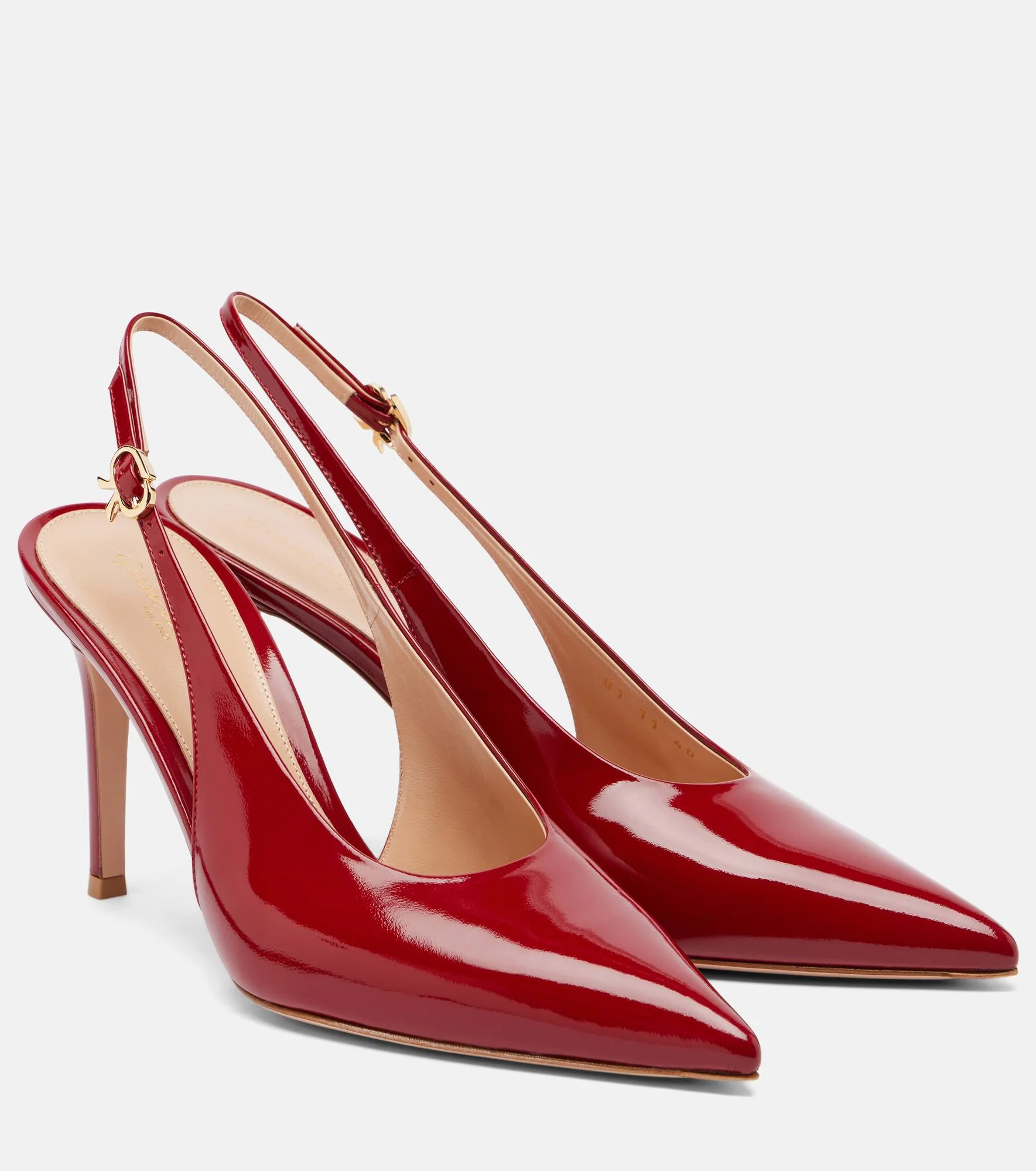 Robbie 85 patent leather slingback pumps - 1