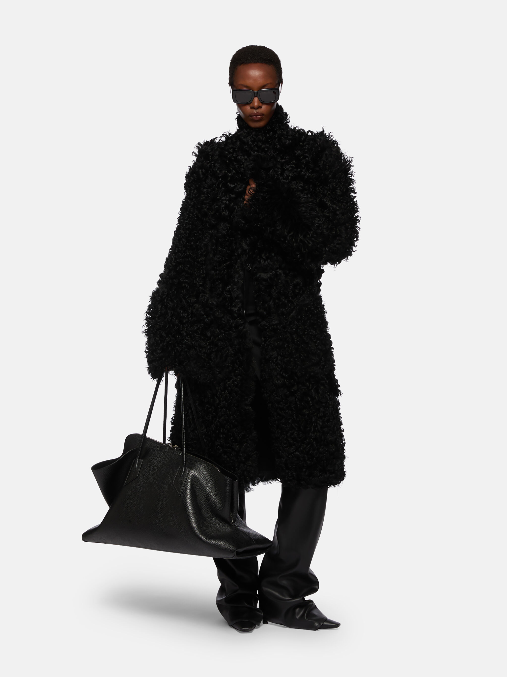 BLACK LONG COAT - 4