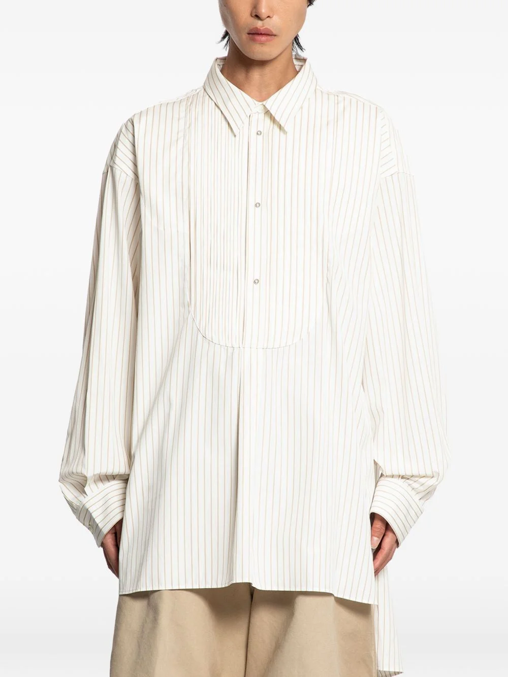 pinstriped bib shirt - 1