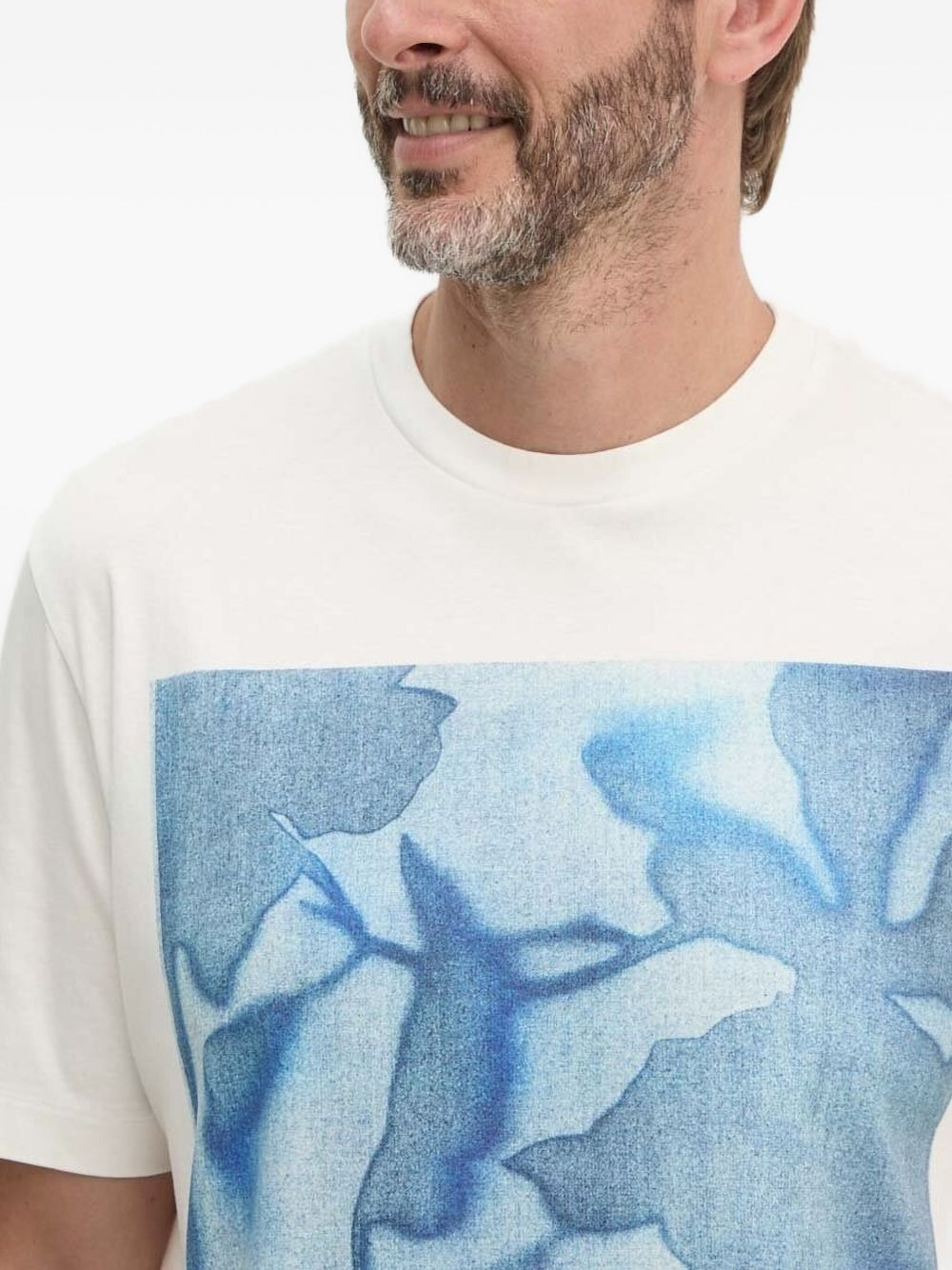 floral-print crew-neck T-shirt - 3