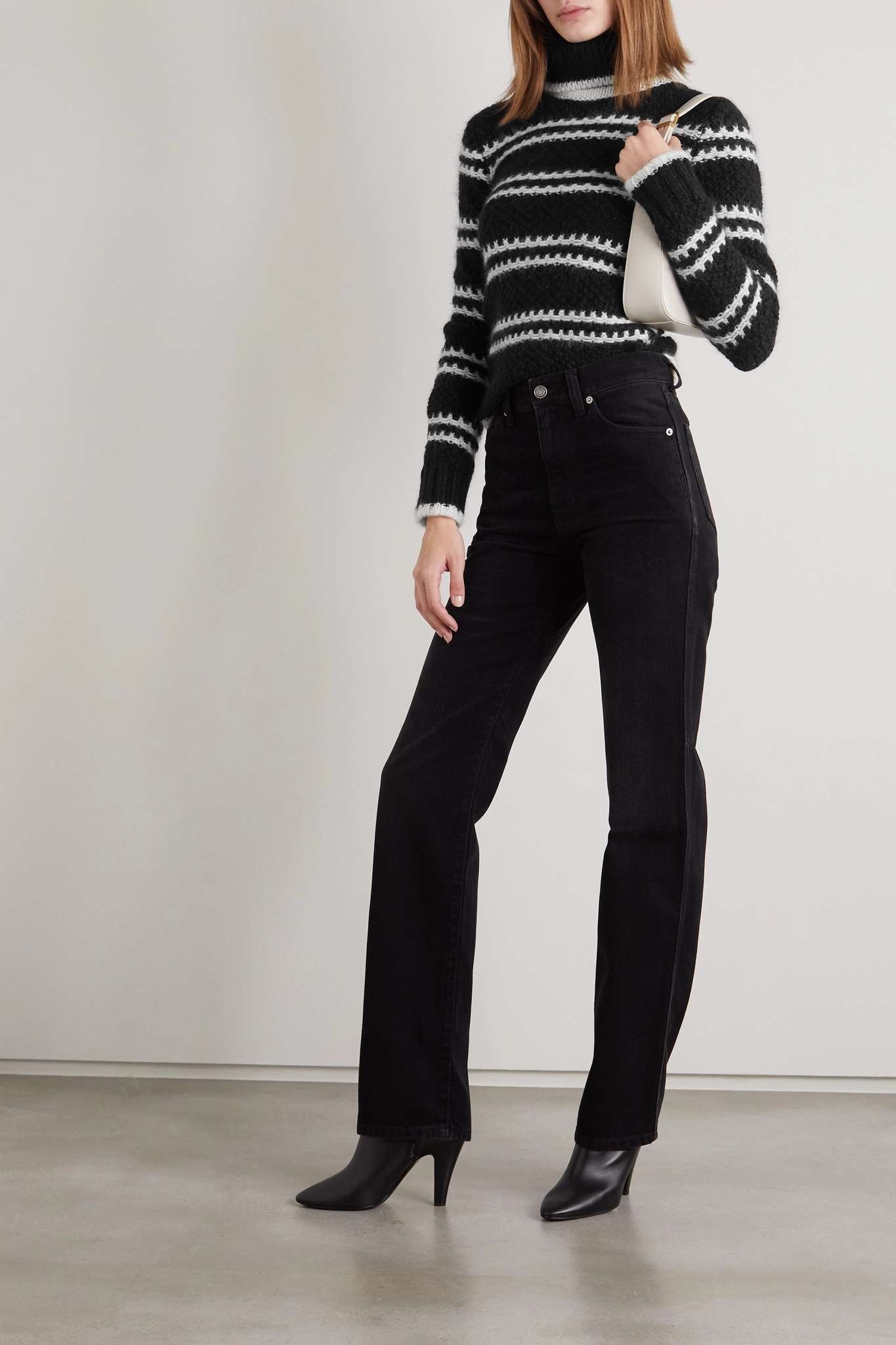 Striped wool-blend turtleneck sweater - 2