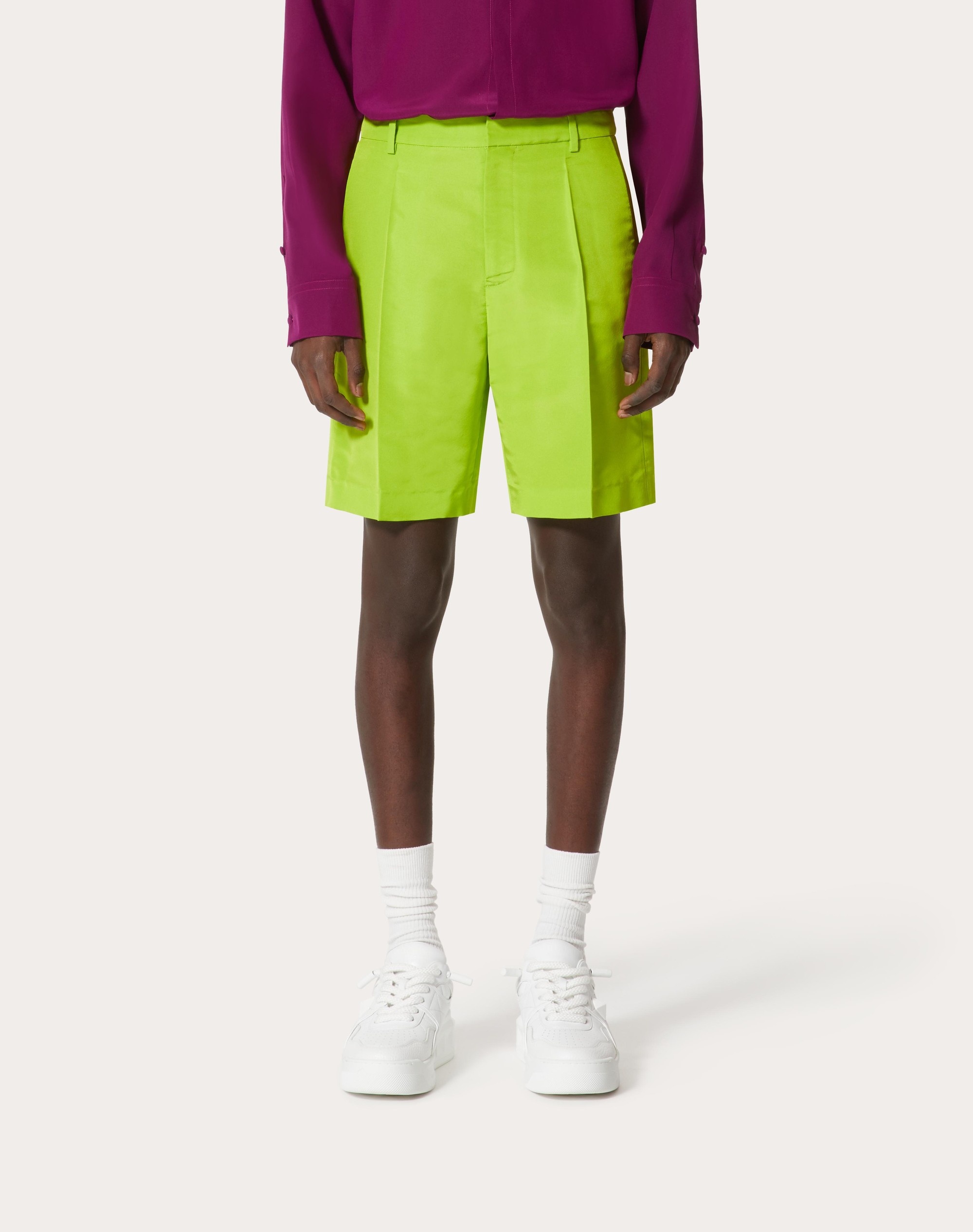 SILK FAILLE BERMUDA SHORTS - 3