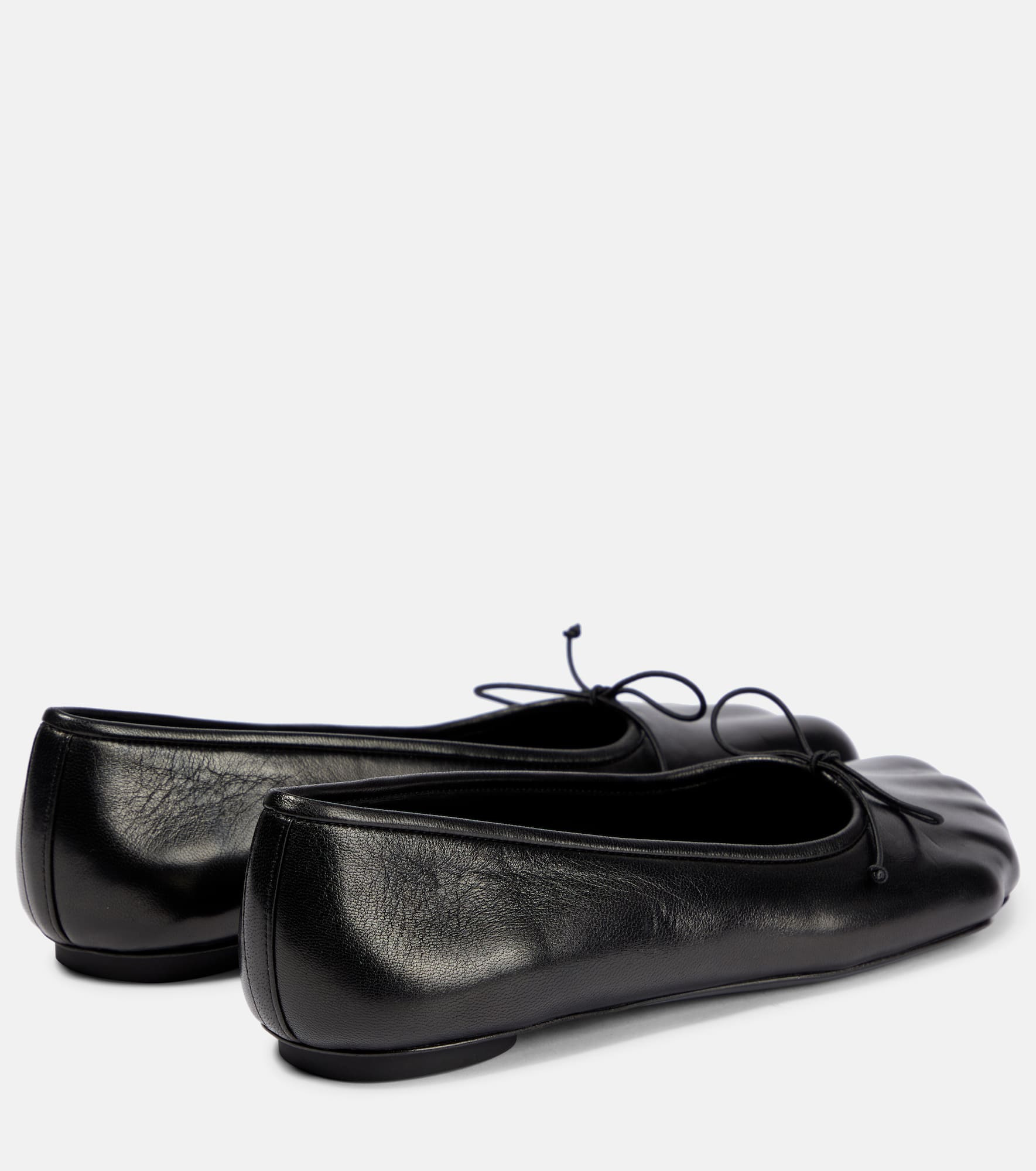 Bow-detail leather ballet flats - 3