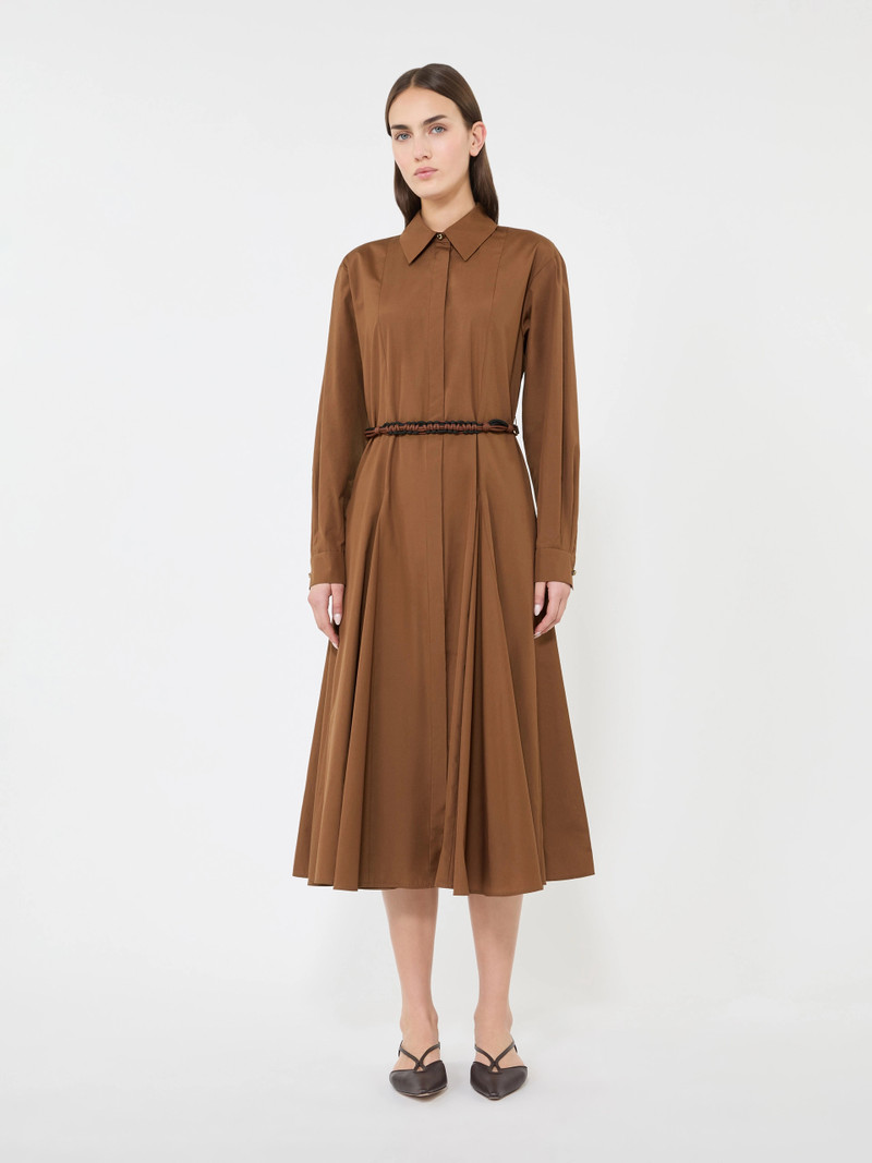 AFFETTO Long poplin shirt dress - CLAY 3