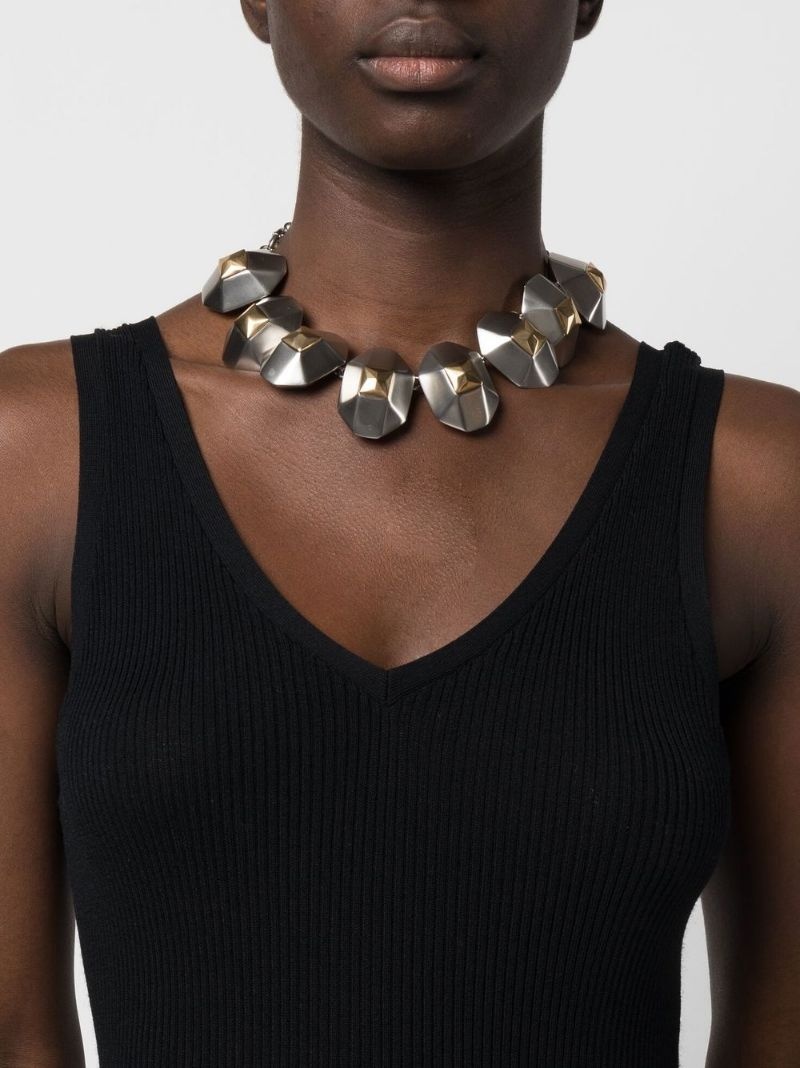 two-tone choker necklace - 2