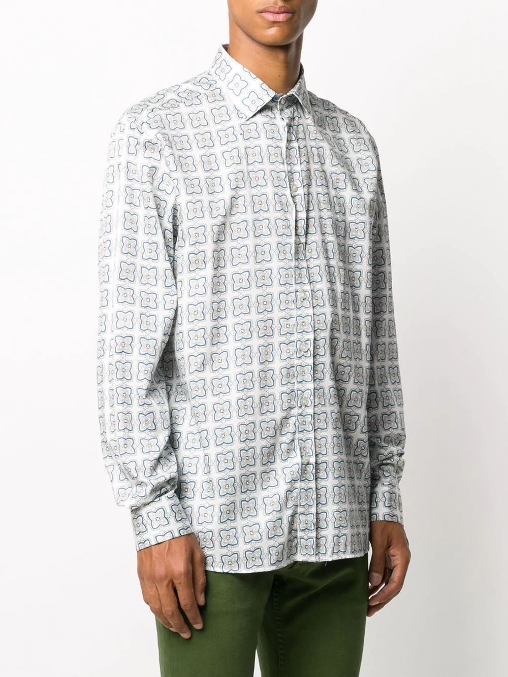 geometric-print cotton shirt - 3