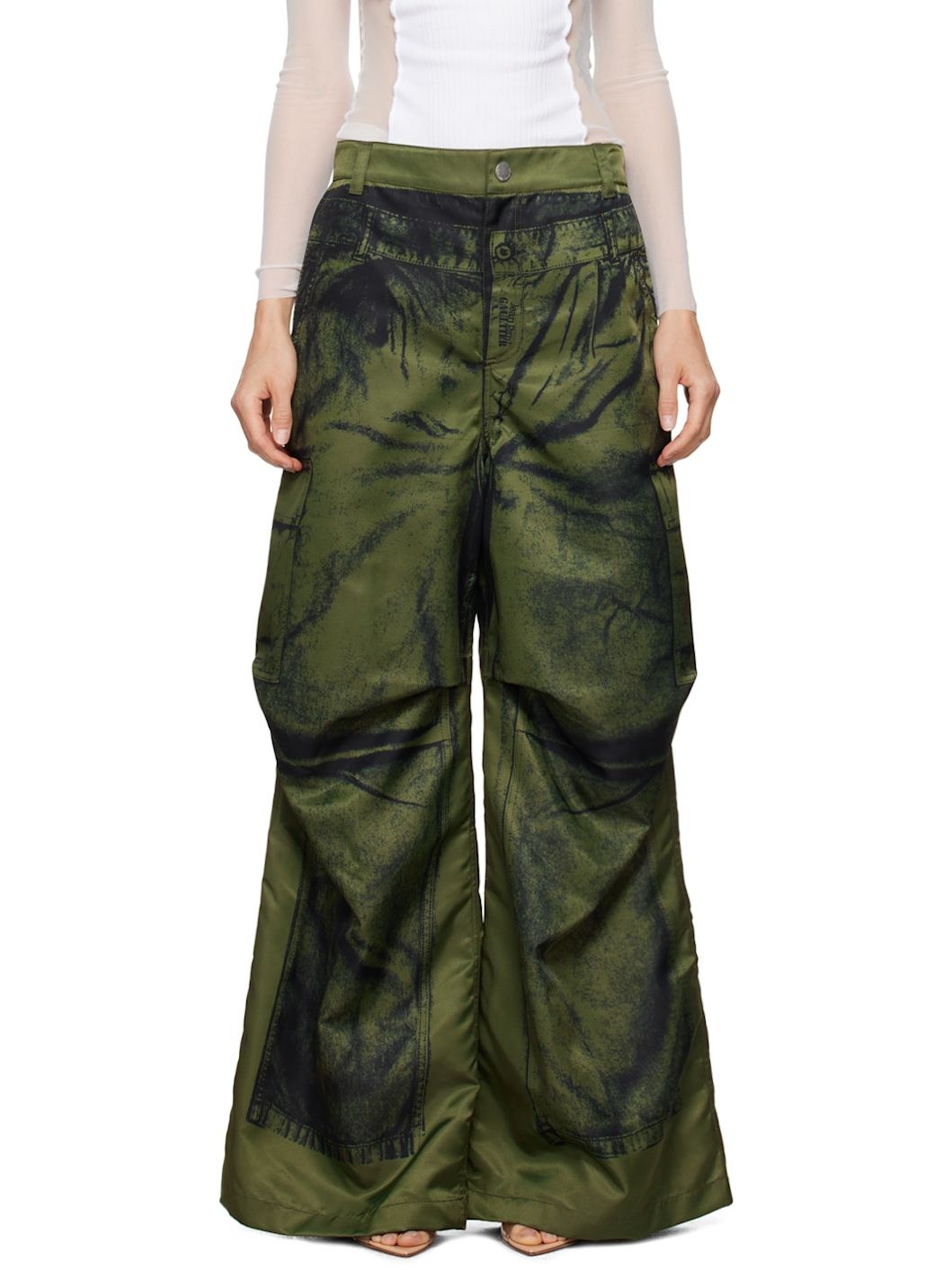 Khaki 'The Trompe-L'œil' Cargo Pants - 1