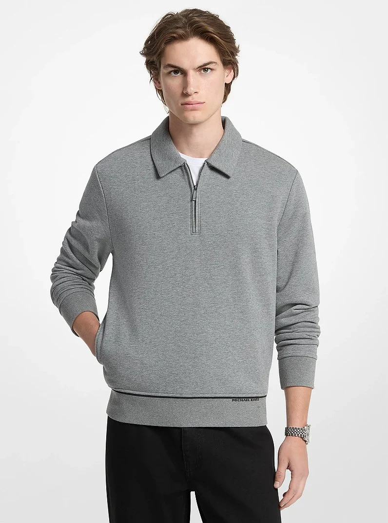 Terry Cotton Blend Polo Sweater - 1