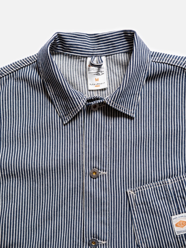 Howie Hickory Chore Jacket Blue/Offwhite - 3