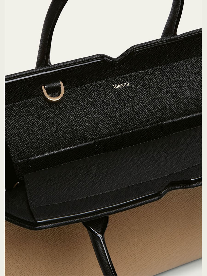 Valextra Milano Bicolor Leather Top-Handle Bag outlook