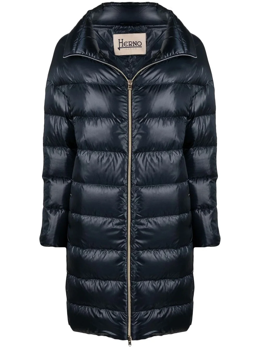 down-feather mid-length coat - 1