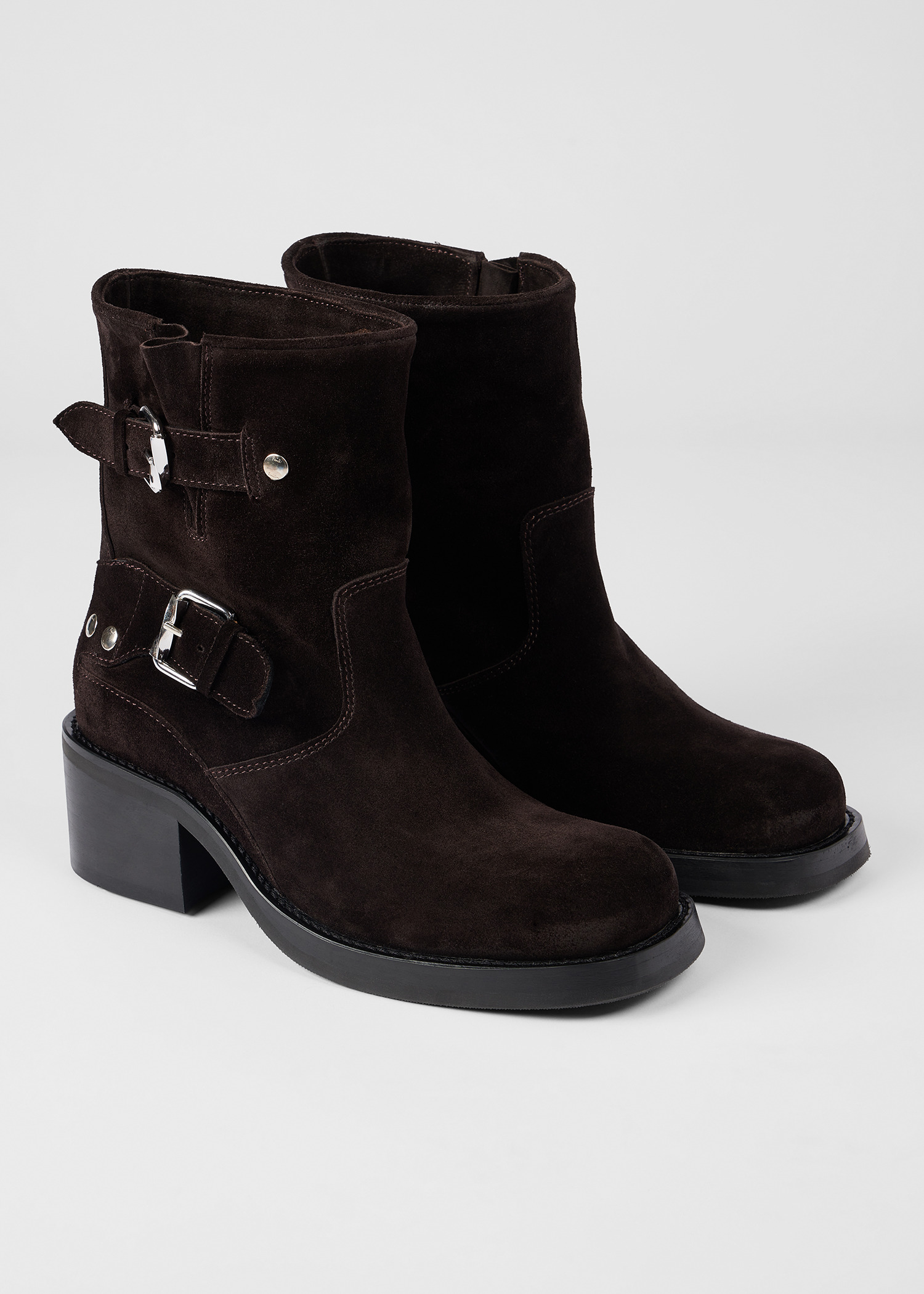 Women's Dark Brown Suede 'Faria' Biker Boots - 2