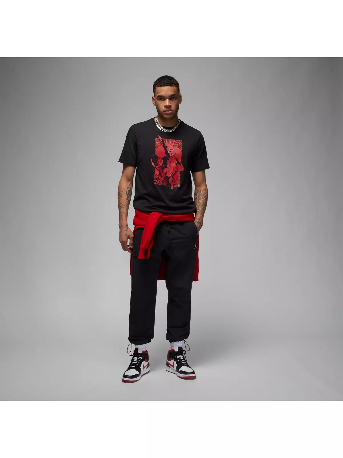Men's Brand Graphic Crewneck Tee - Black/Red - 6