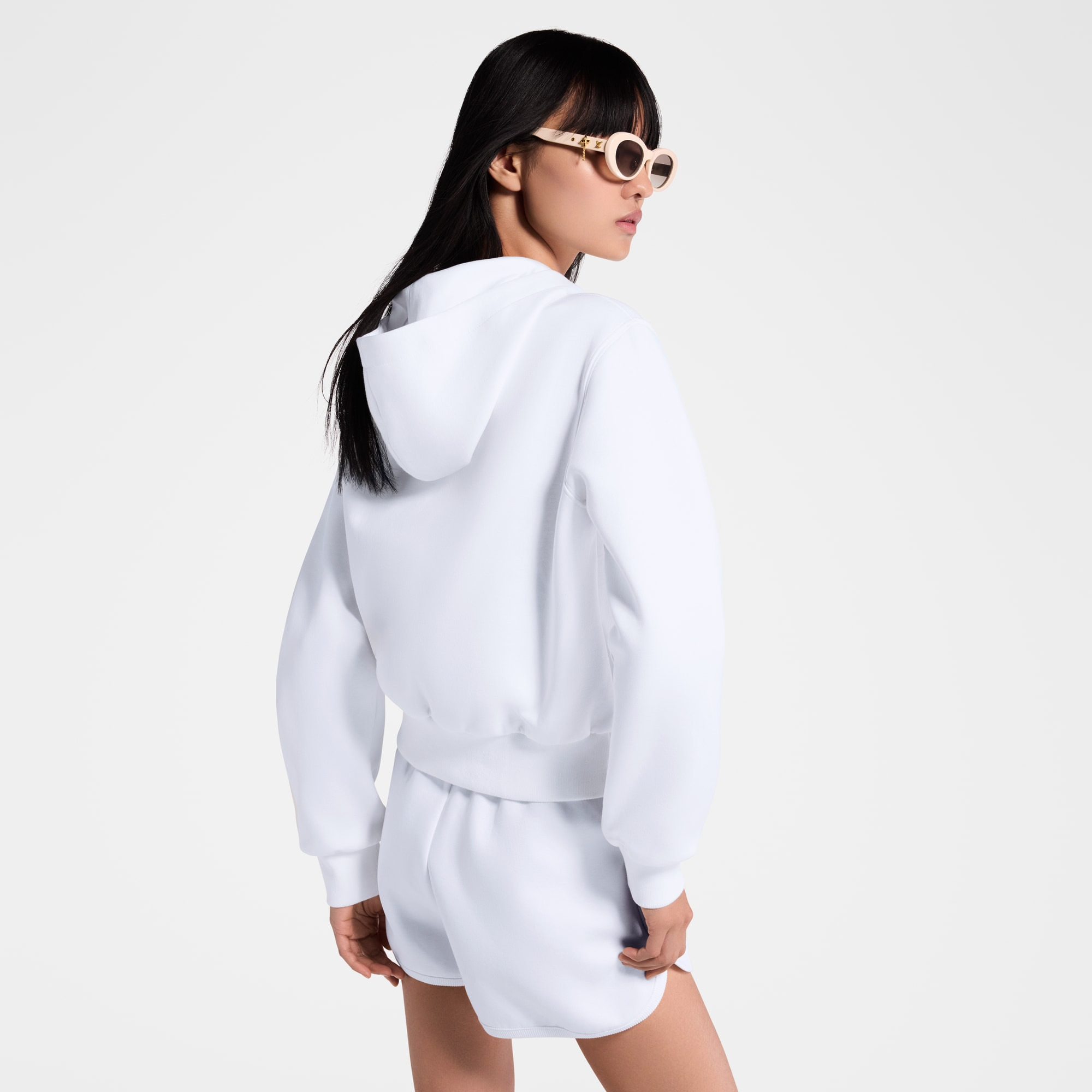 Leather Accent Hoodie - 7