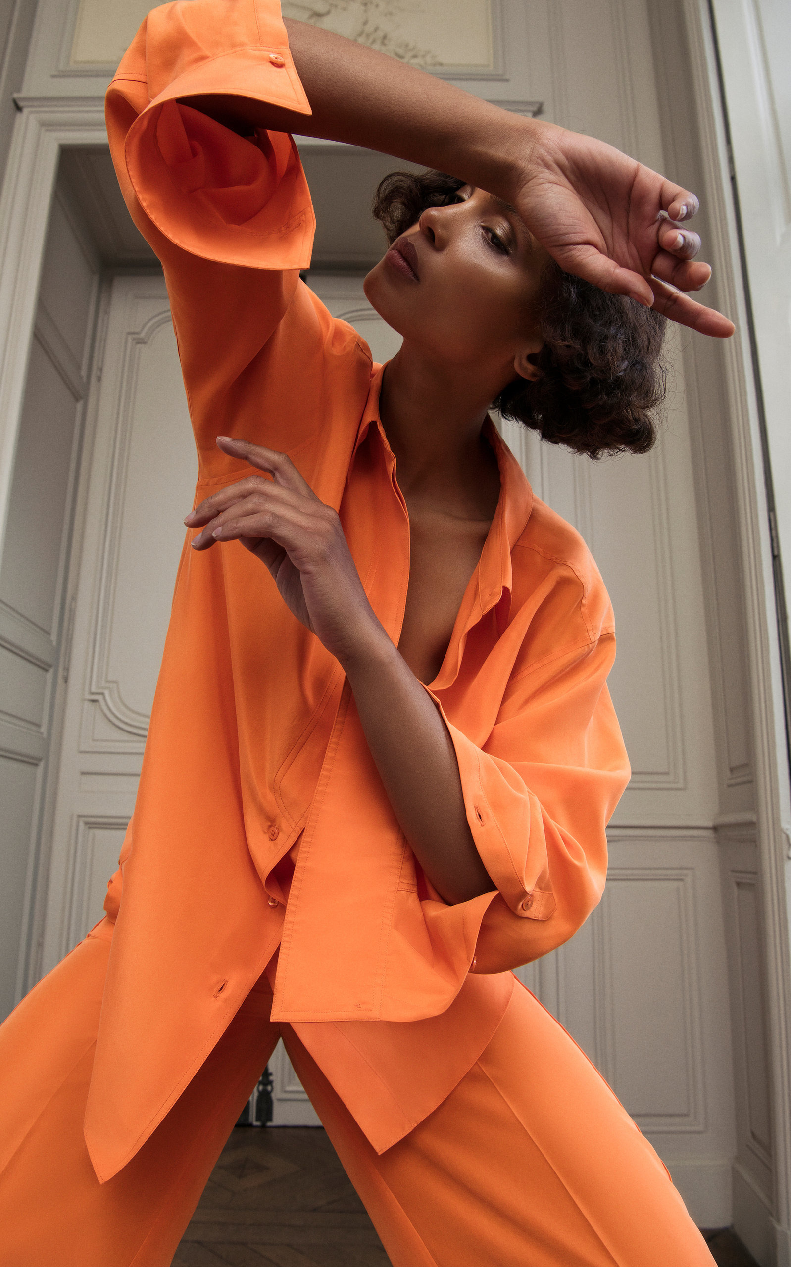 Heritage Ease Silk Pants orange - 3