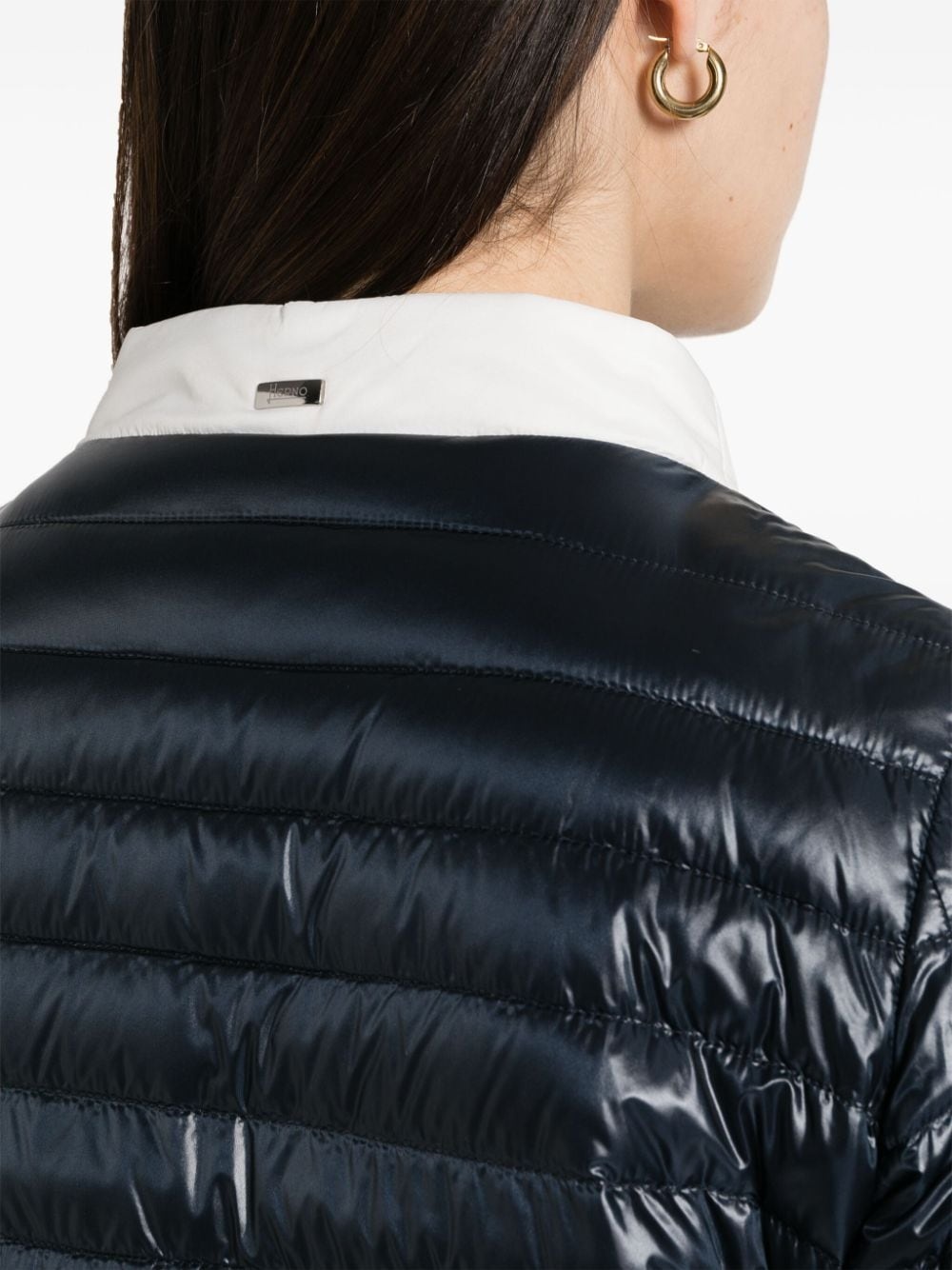 contrast-border padded jacket - 5