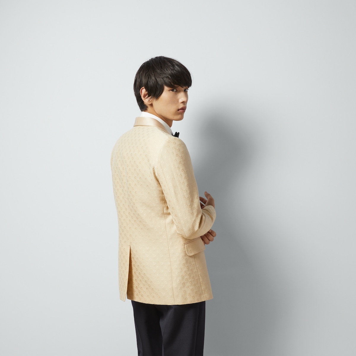 Horsebit wool silk jacquard jacket - 6