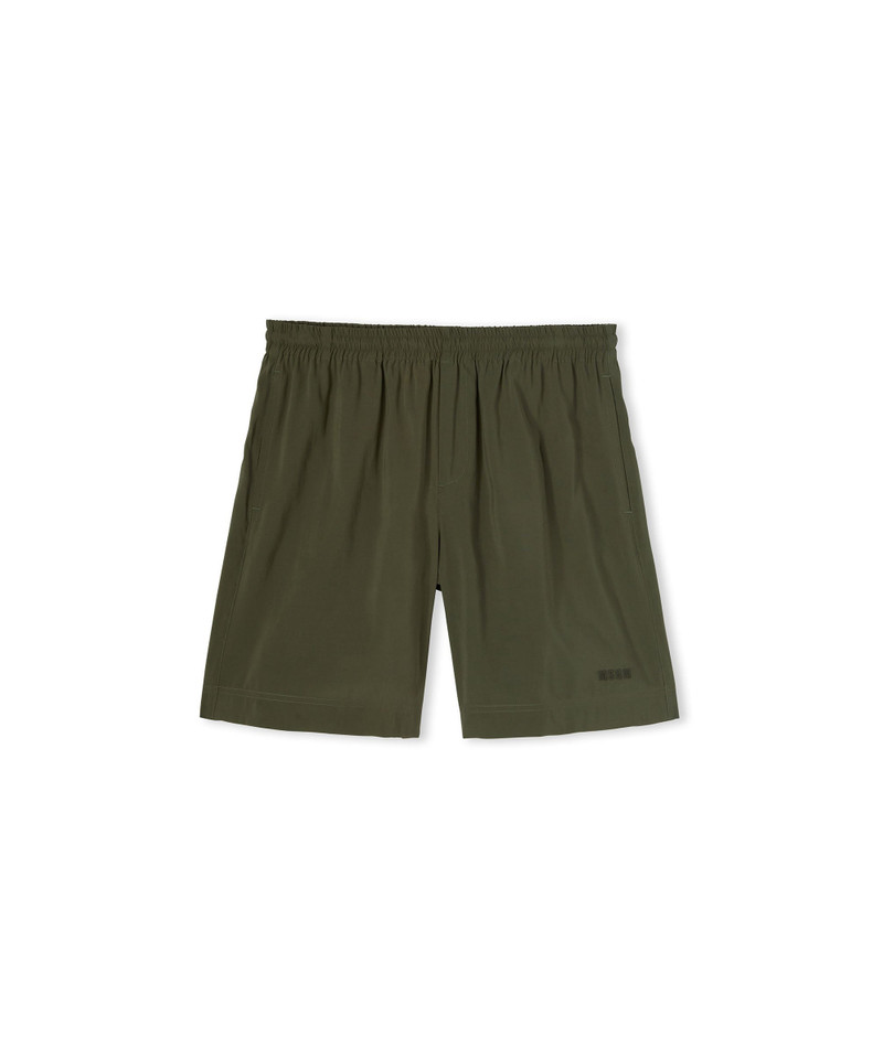 Solid color viscose fluid Bermuda shorts 1