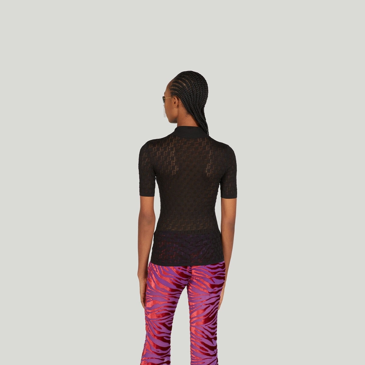 Geometric G cotton and silk polo shirt - 6